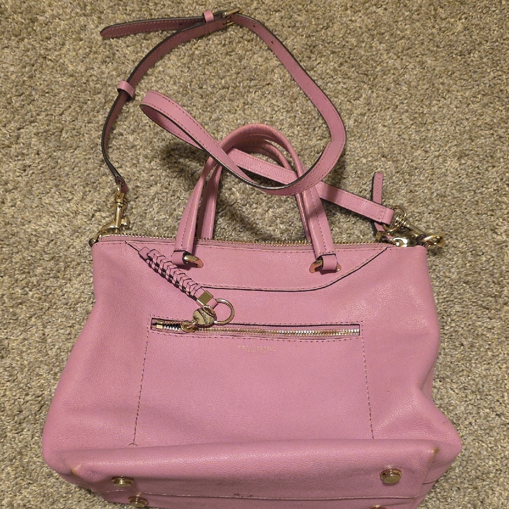 Henri Bendel Pink Satchel with Structured Design and Double Handles